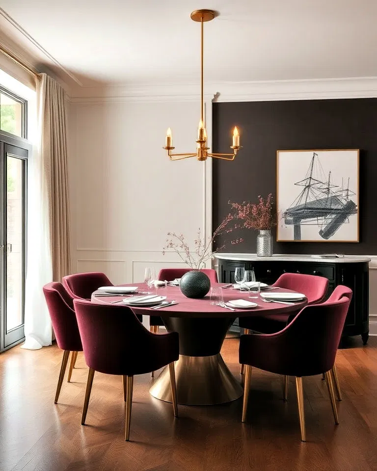 wine and charcoal tones