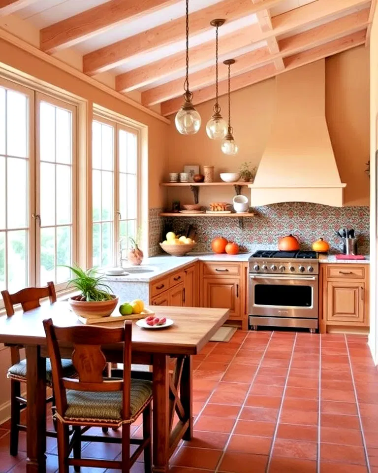 mediterranean style sunroom kitchen