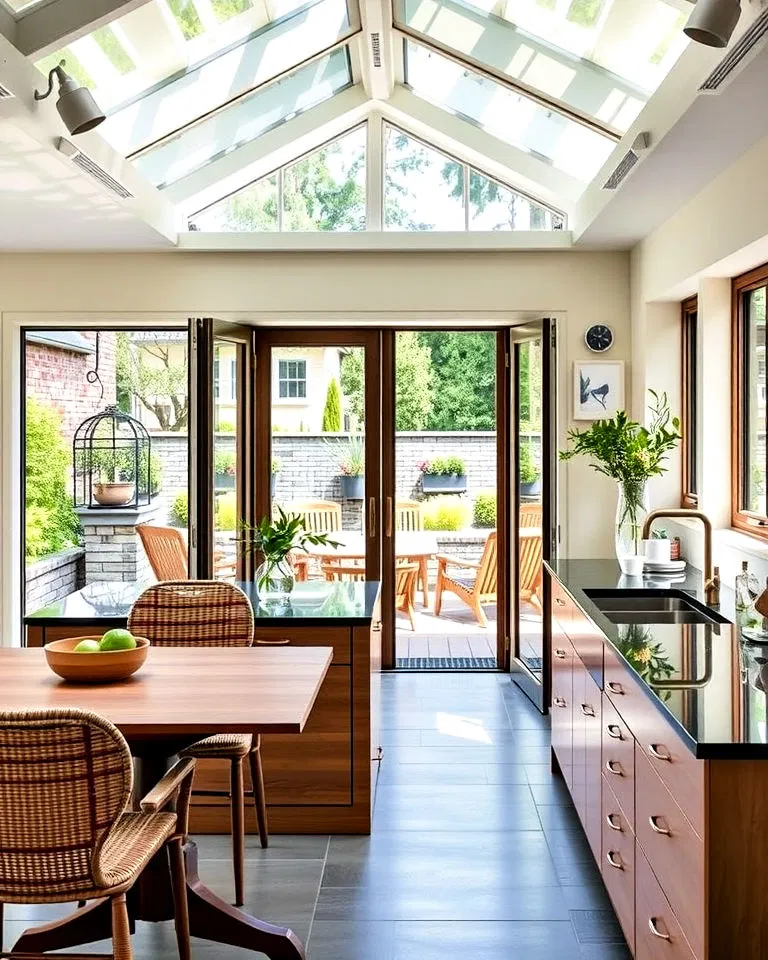 sunroom kitchen with bi-fold doors