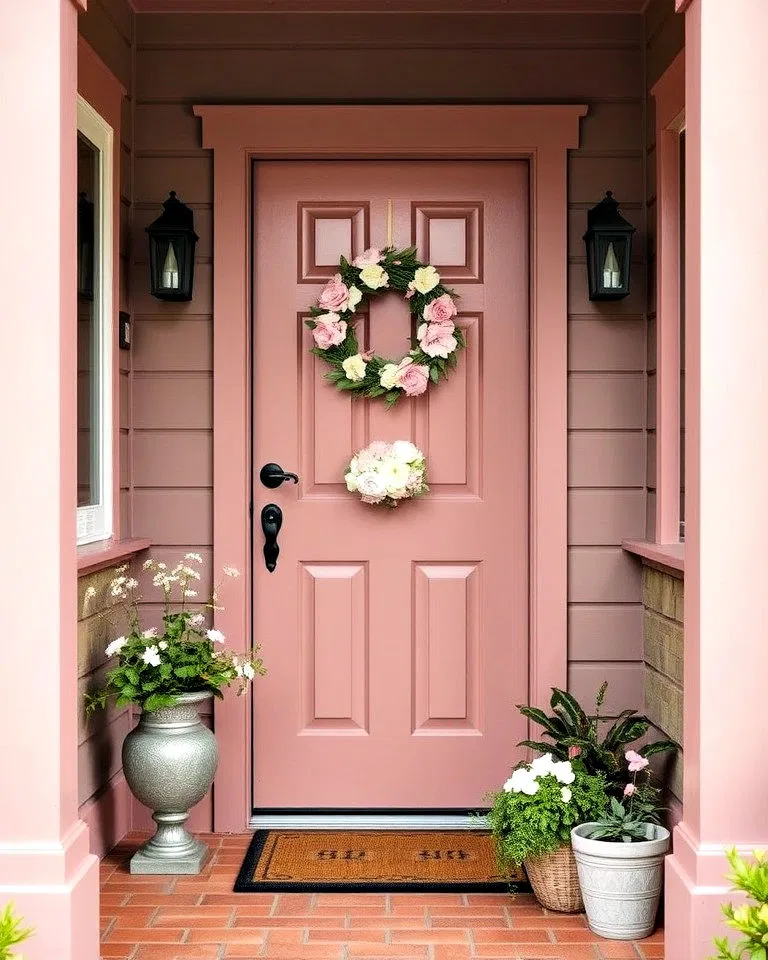 earthy dusty rose front door