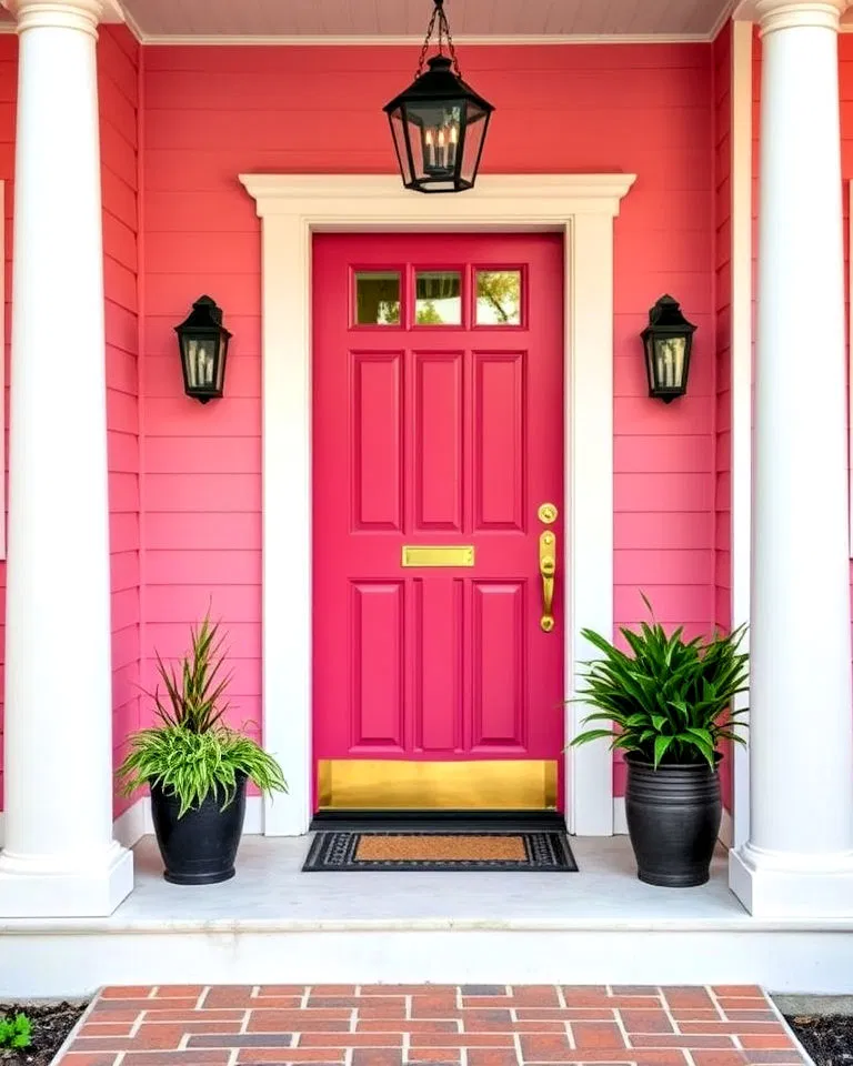 rich raspberry pink front door