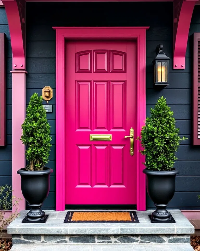 deep magenta front door