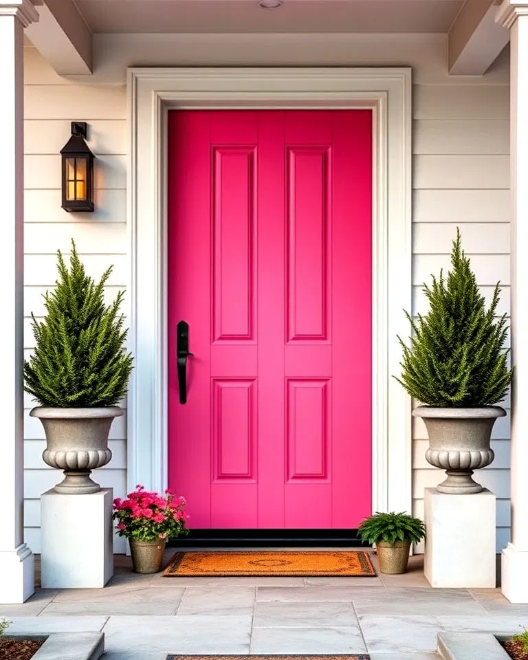 energetic hot pink front door