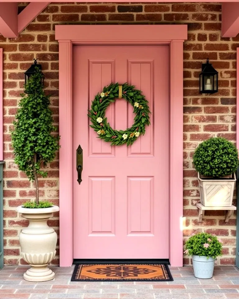 timeless vintage rose pink front door
