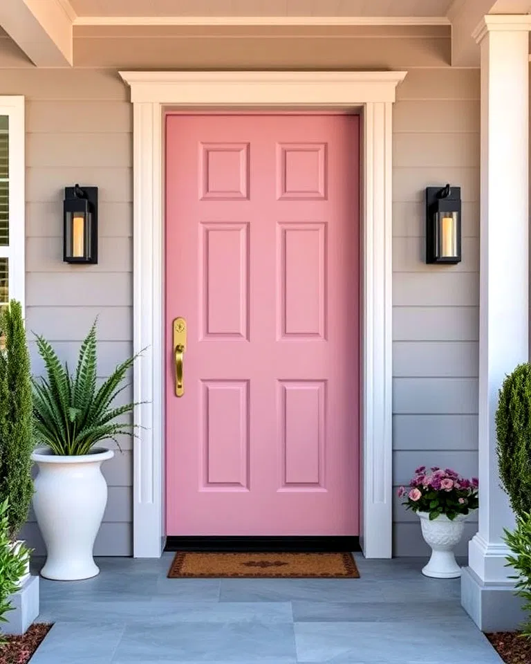 elegant light mauve front door