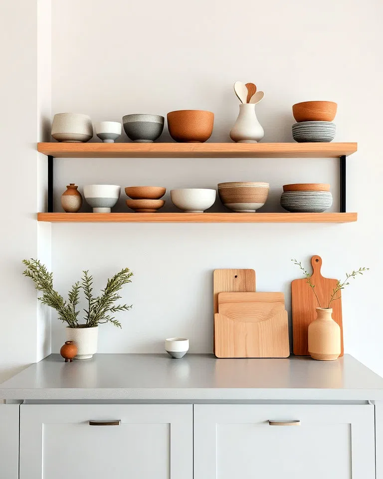 Simple ceramics in Japandi interiors