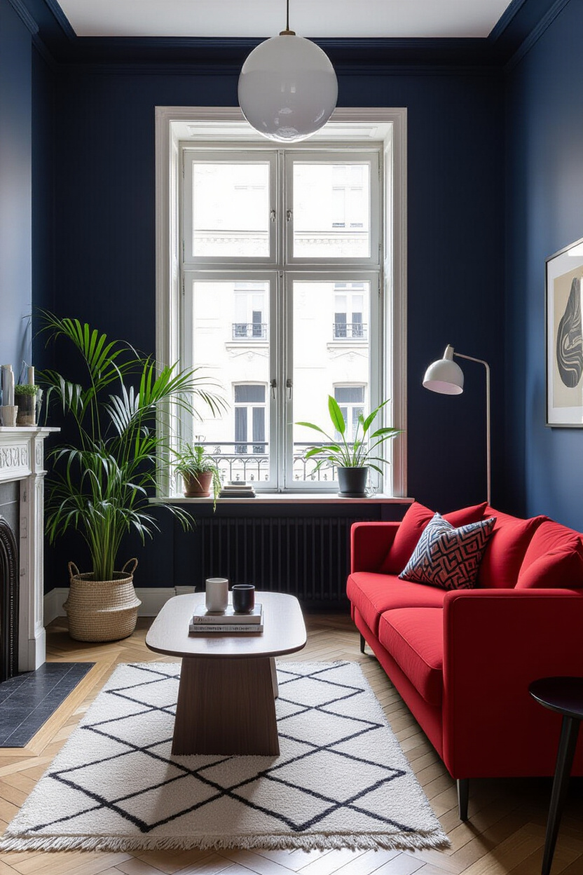 Fiery Red Accent Wall