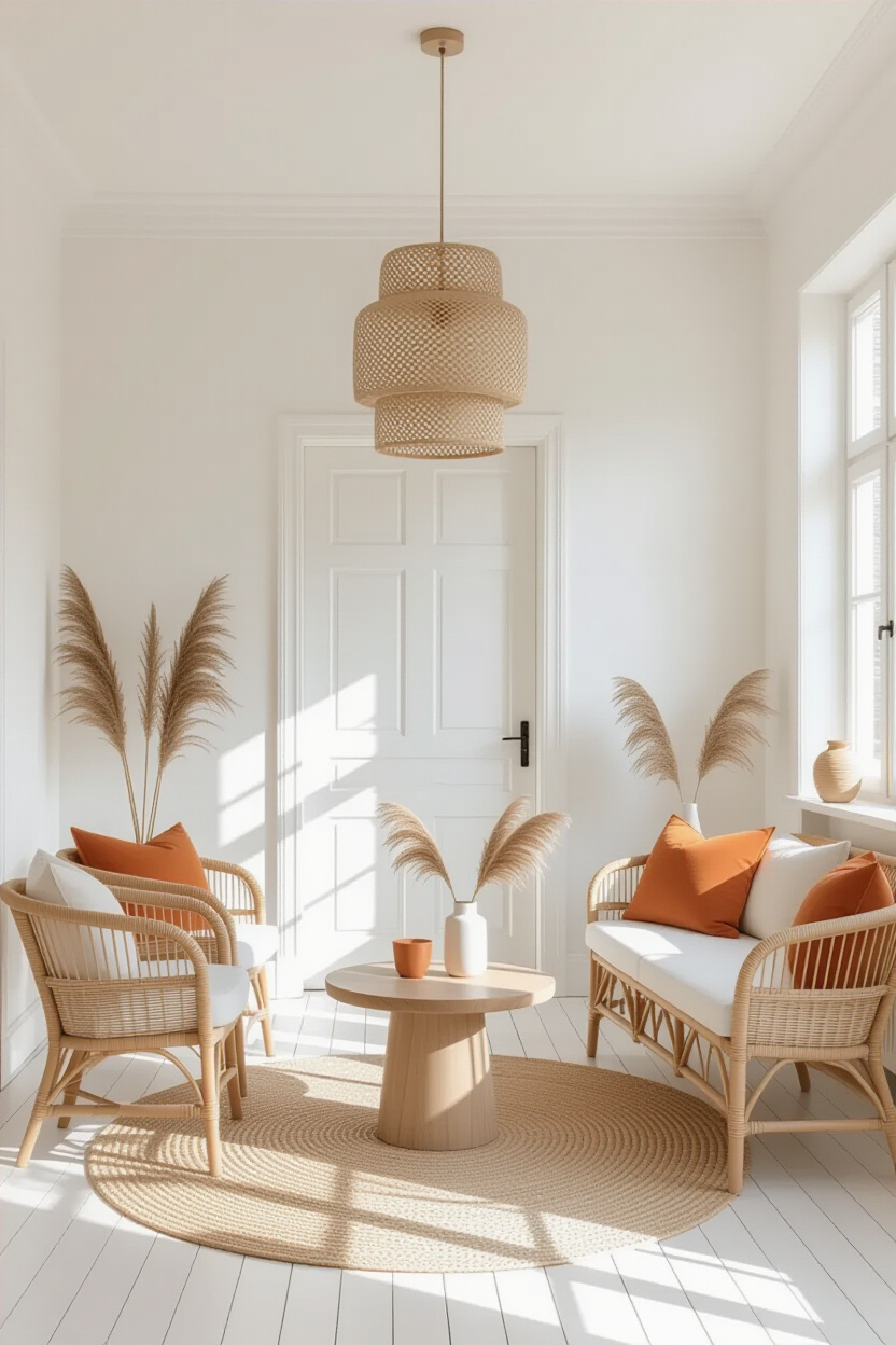 Bright White Living Room Walls