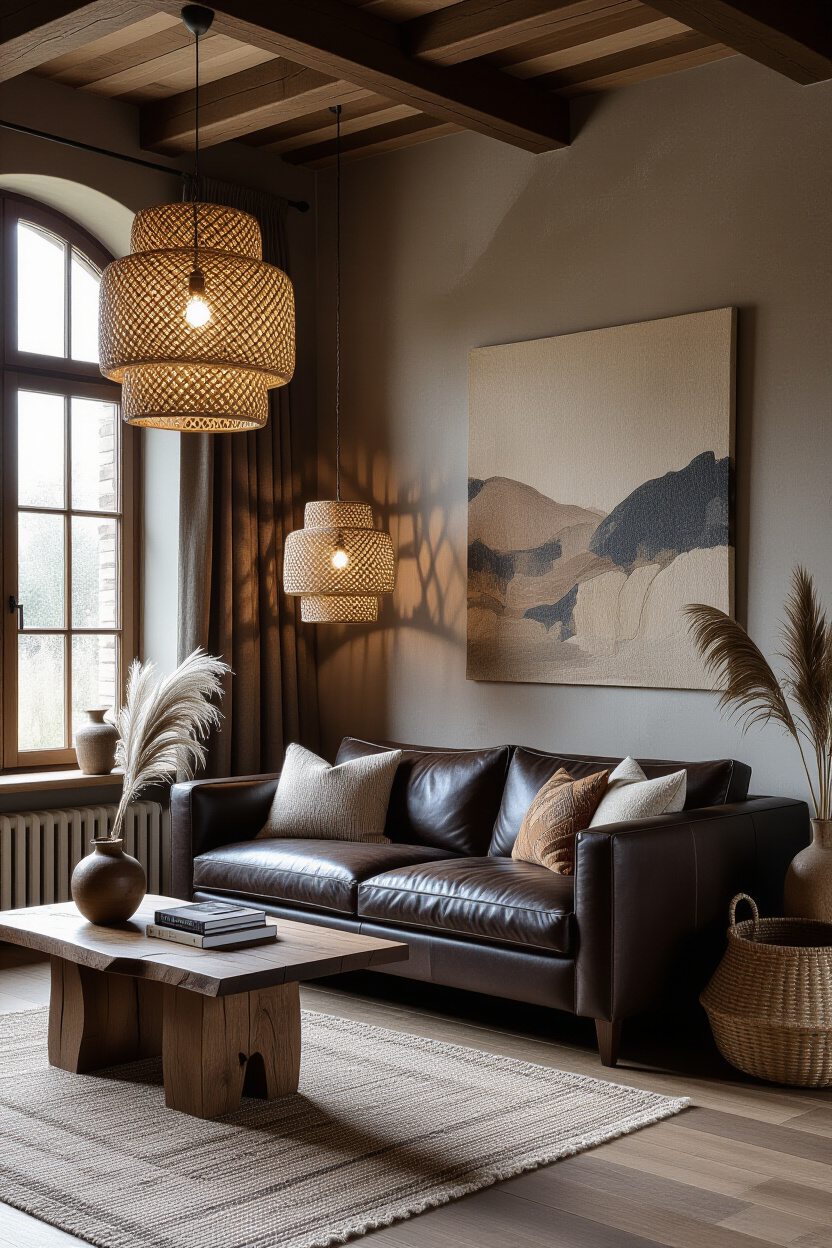 Moody Nature-Inspired Living Room