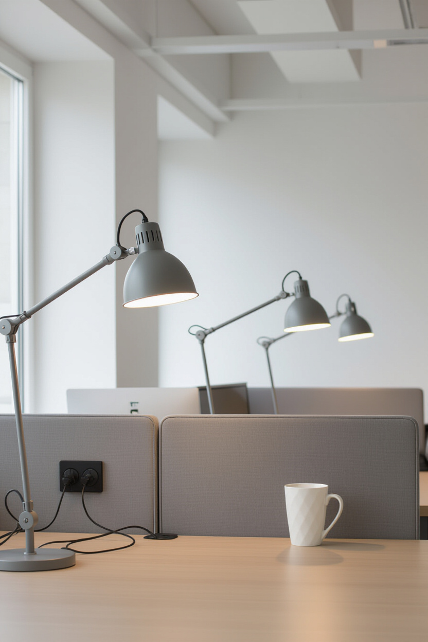 gray minimalist industrial desk lamp