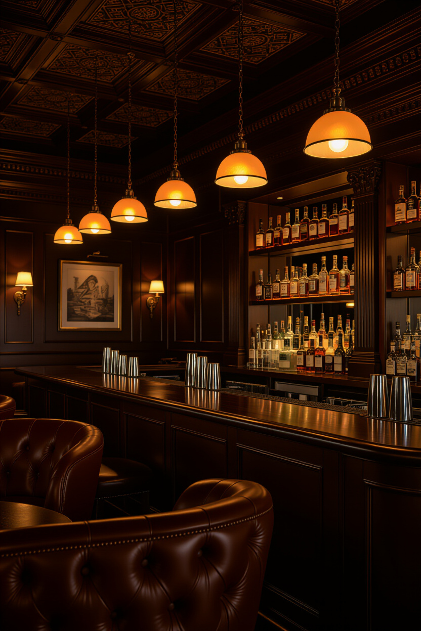 vintage amber industrial lighting