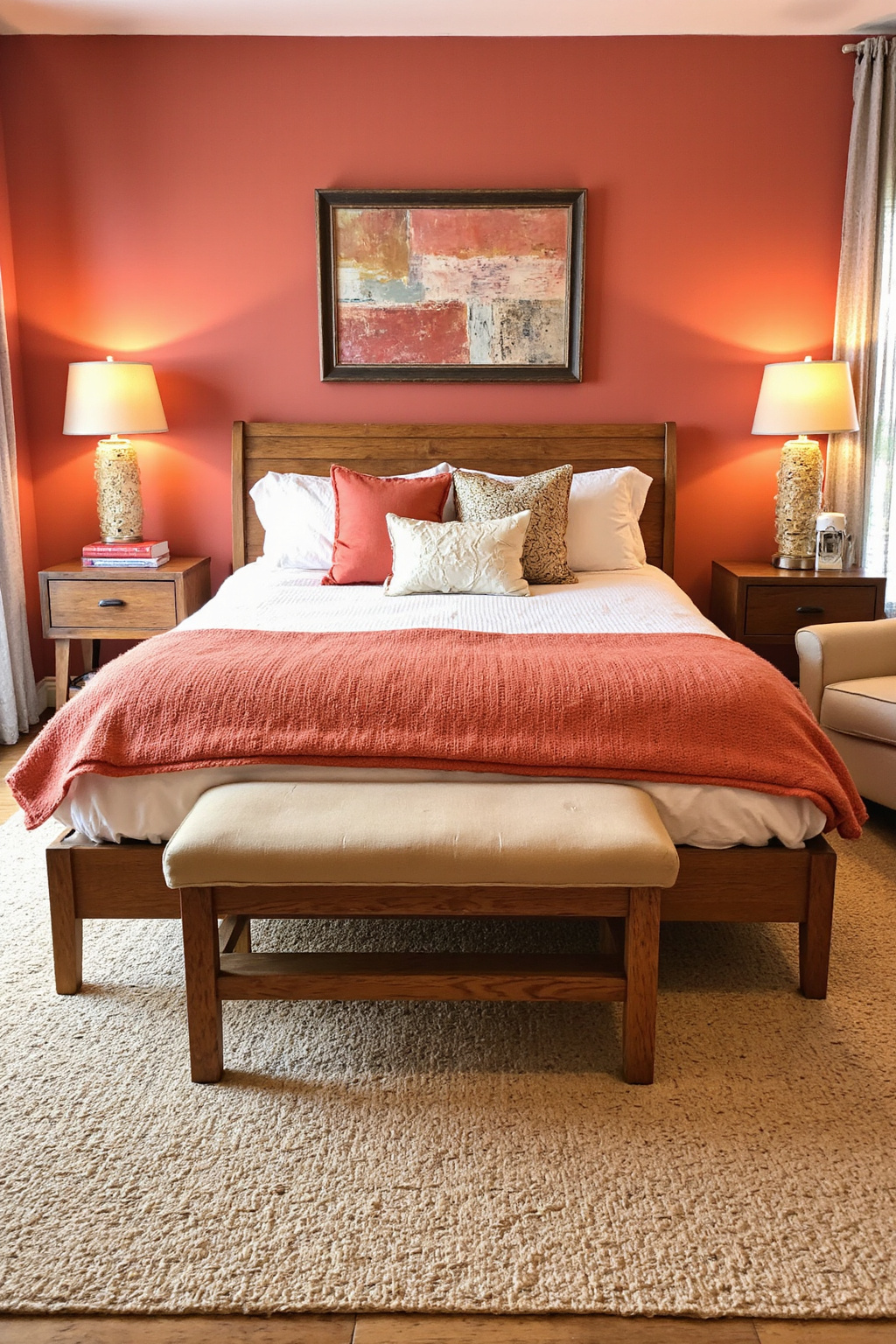 peach bedroom, salmon bedroom, coral room, peach room ideas bedroom, coastal bedroom ideas