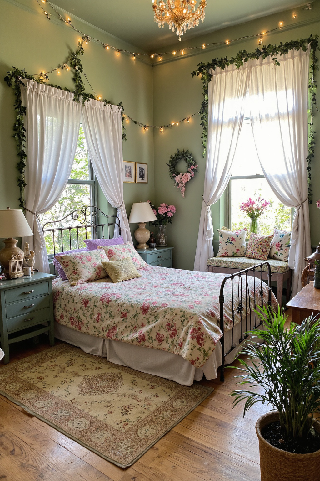 green walls, sage green bedroom, moss green bedroom decor, green blue bedroom ideas, dark green bedroom ideas