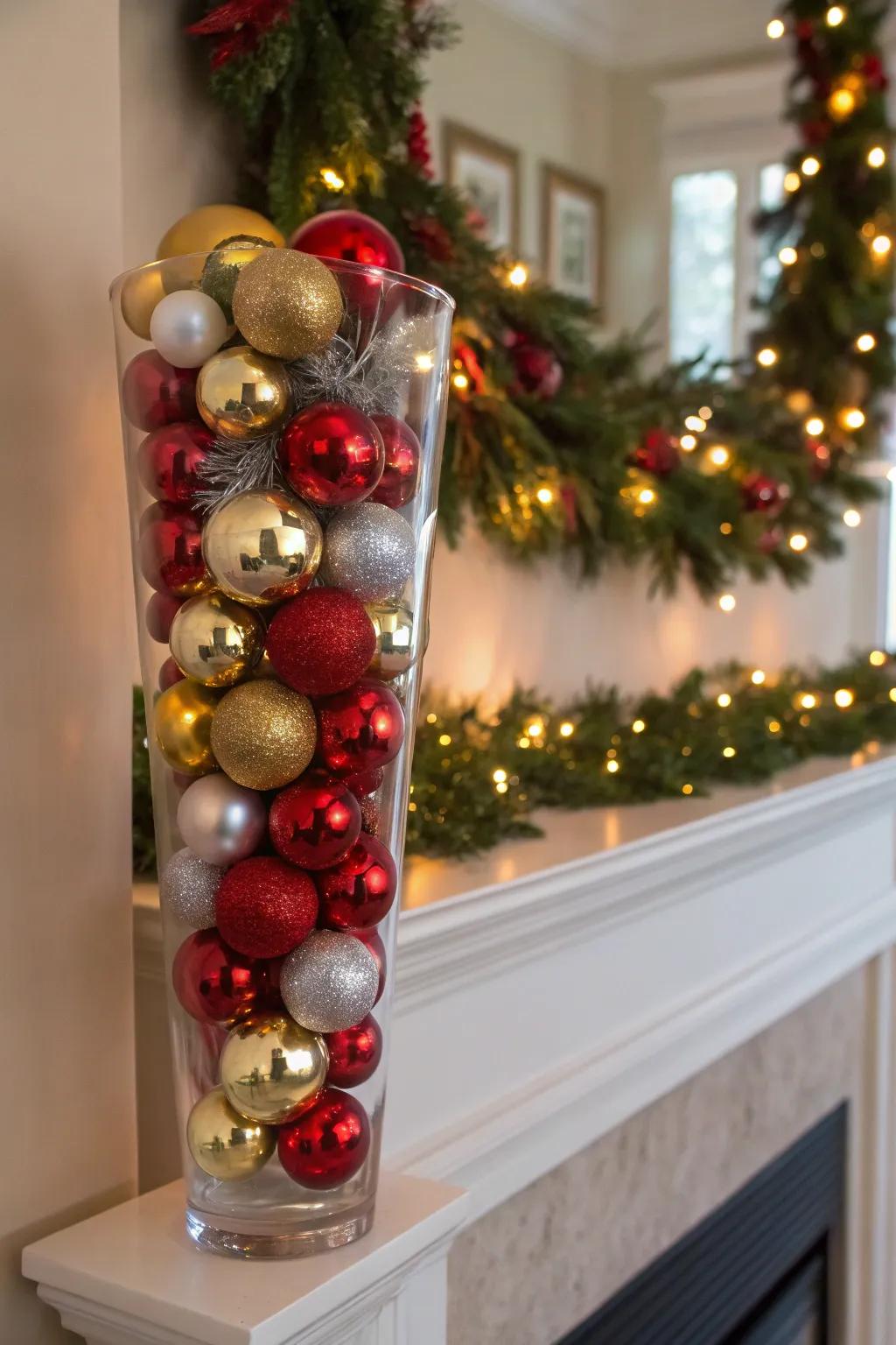 Elevate your decor with sparkling holiday ornaments in rich colors.