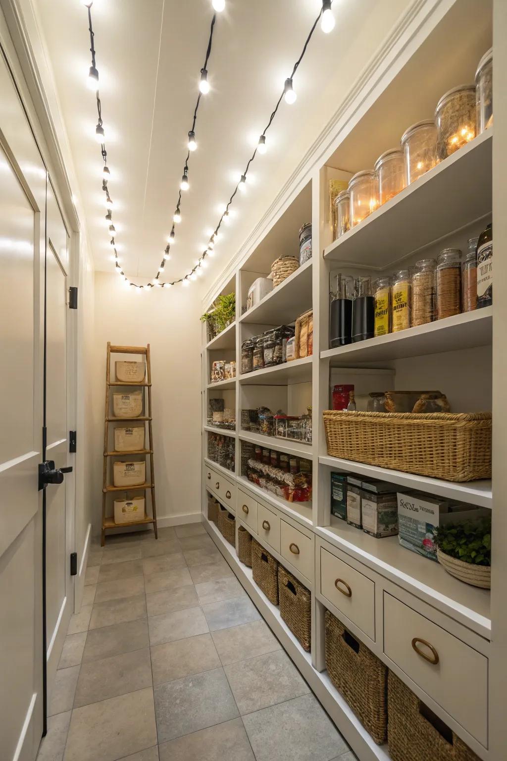 Brighten hidden areas like closets with elegant cable lighting.