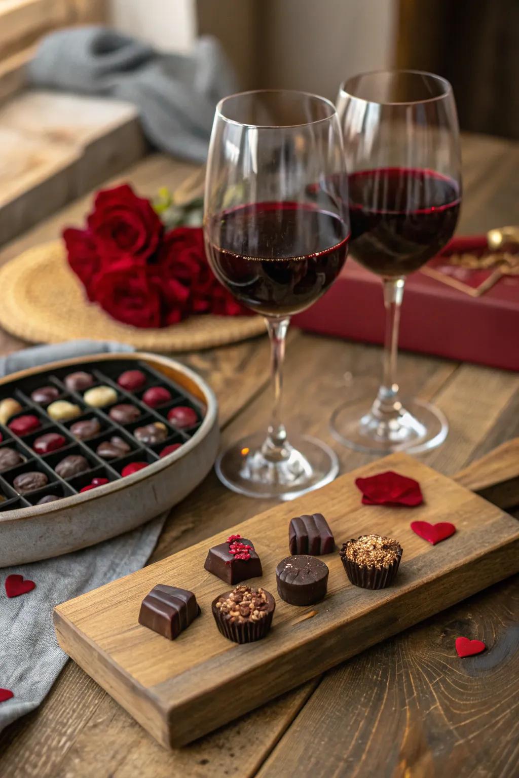 An intimate setting for savoring chocolate and wine pairings.