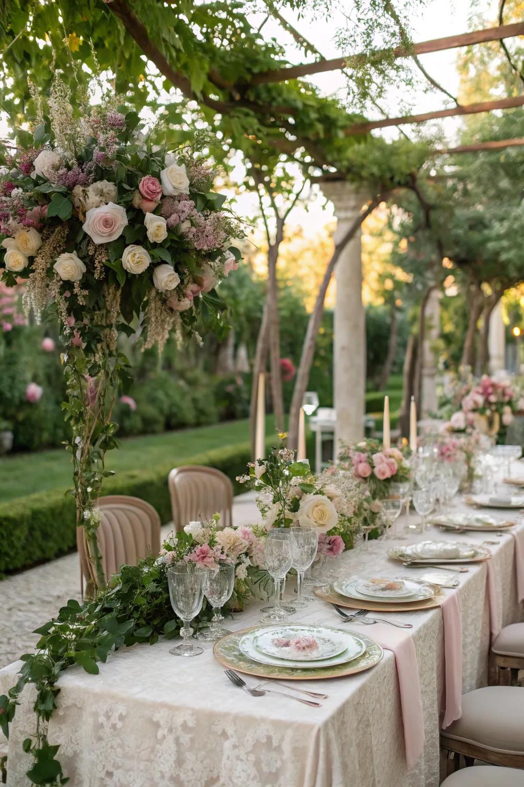 Create a sophisticated outdoor dining experience with a garden soirée.